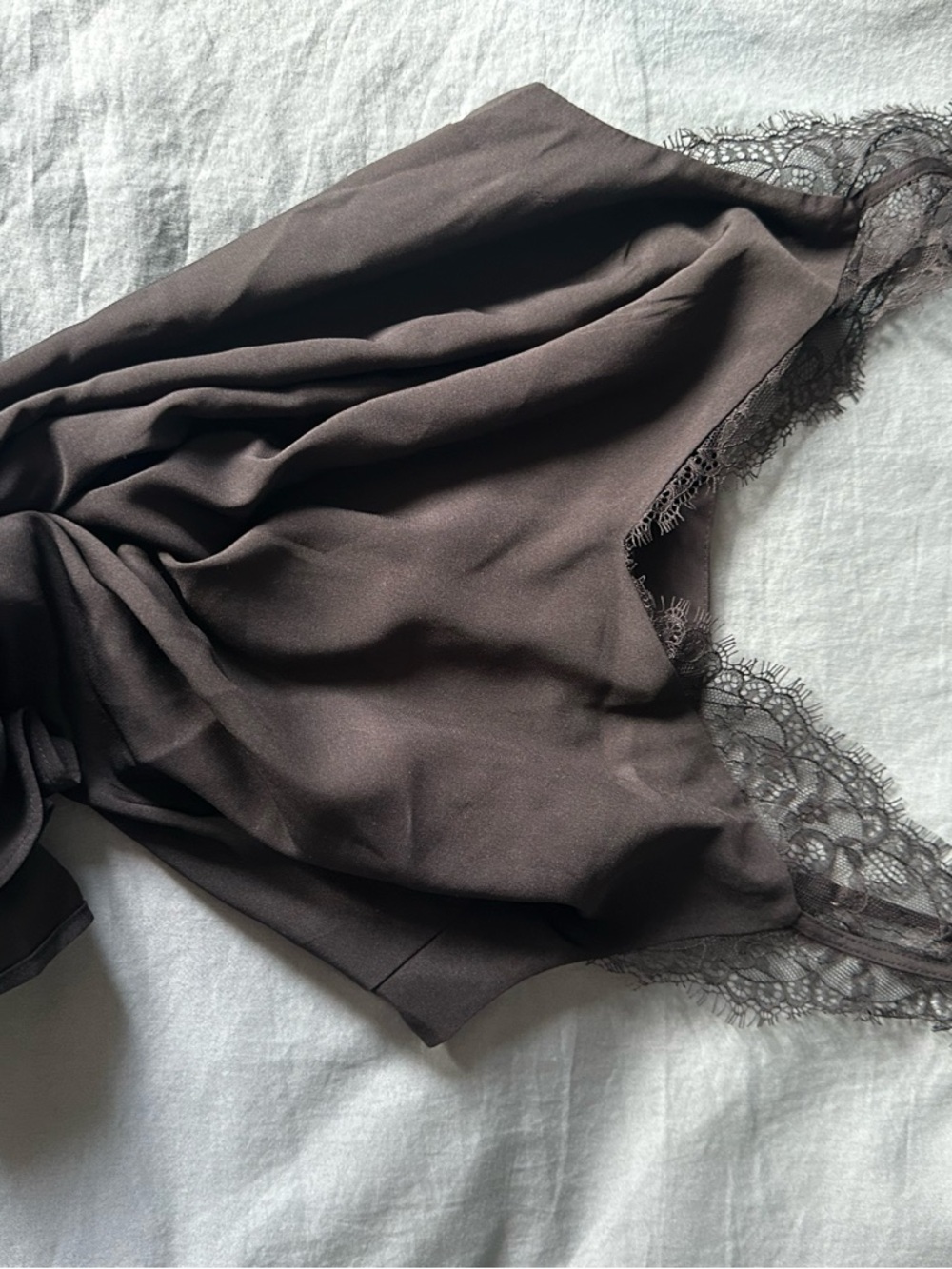 Express Black Satin-Look Camisole with Lace Small - Picture 4 of 5